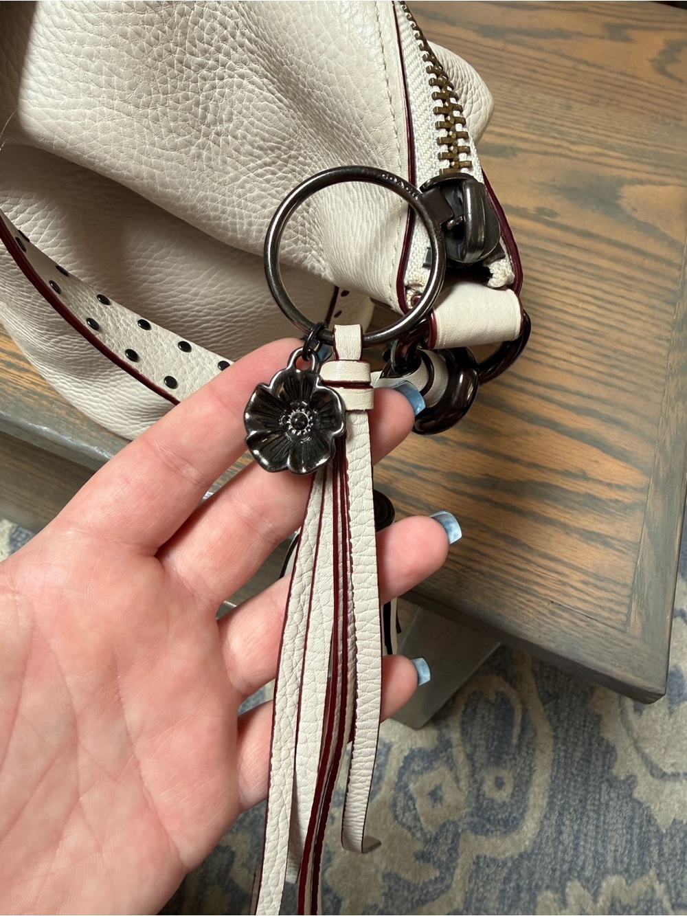 Coach Duffle Bag with Tea Rose and Rivets - Picture 5 of 13